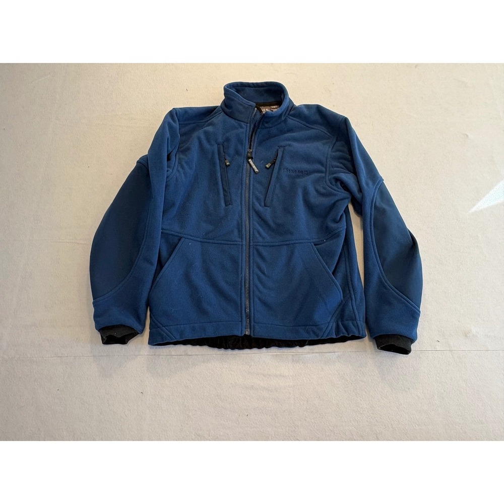 Simms Windstopper Softshell Fleece Jacket Men's small Blue Full Zip Fishing